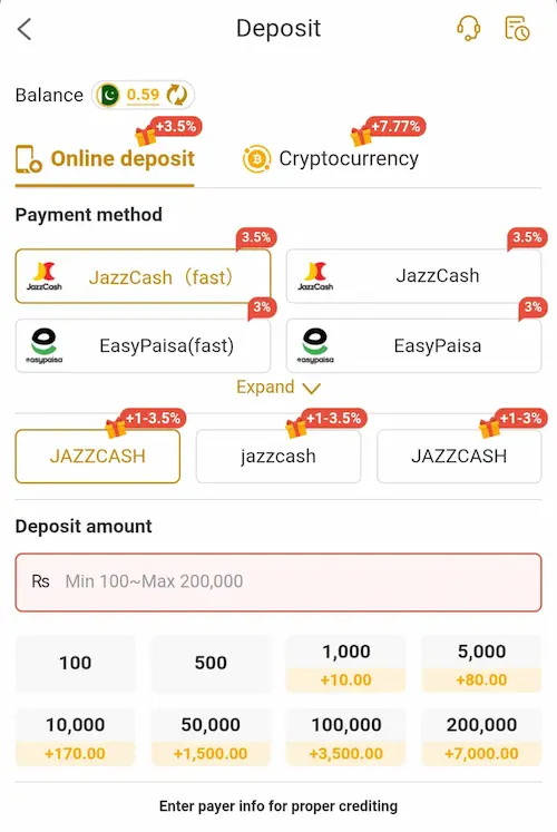 6crore game deposit
