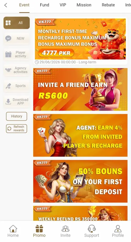vk777 game promotions